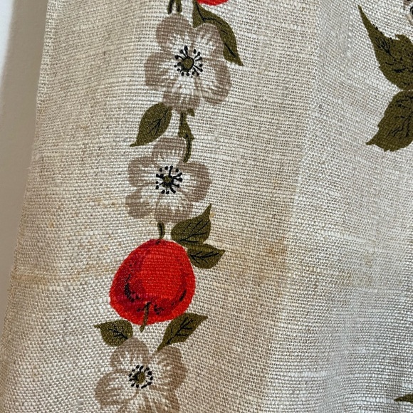 Vintage Parisian Prints Tea Towel, All Pure Linen Apple Baskets Orchard With Tag - Picture 7 of 7